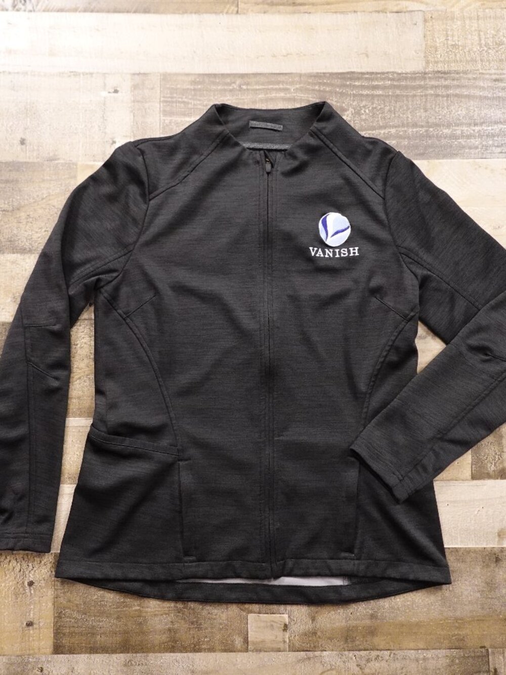 Medelita Ionic Jacket Women's Medium Black Full Zip Stretch Medical Scrub